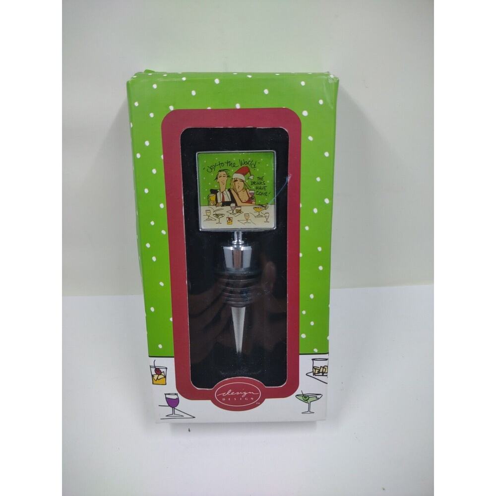 Emerson Christmas Holiday Wine Stopper Joy To The World The Drinks Have Come
